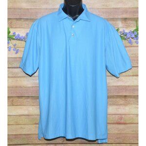 Peter Millar Summer Comfort Men's Blue Polo Shirt Size XL Golfing Casual